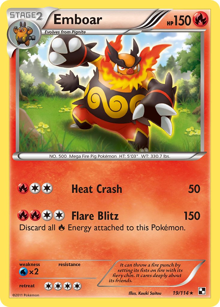 Emboar (19/114) (Theme Deck Exclusive) [Black & White: Base Set]