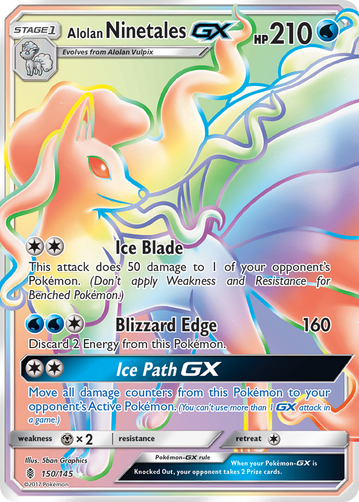 Tapu Koko GX 153/145 Rainbow Secret Rare Pokemon Card Near Mint